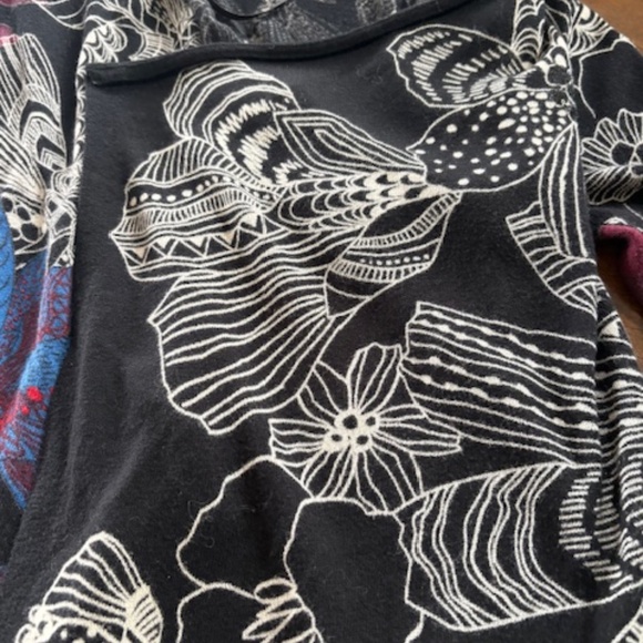 DESIGUAL open waterfall cardigan sz XS (S) black with multicolour floral pattern - Picture 14 of 16